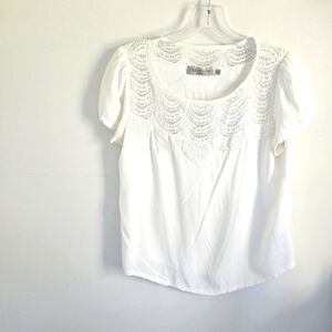 Solitaire lace bodice top white